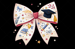 graduation cap bow, coquette bow clipart, diploma theme bow, cap design art, digital bow design, celebrate graduation bow, milestone bow art, graduation design clipart, coquette bow art, cap sublimation design