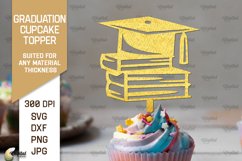 Graduation Cake Topper SVG. Cupcake Topper Laser Cut Product Image 1