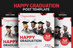 Happy Graduation Celebration Instagram Post Design Template Product Image 1