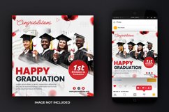 Happy Graduation Celebration Instagram Post Design Template Product Image 2