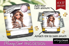 Graduation Money Card PNG - Chibi Girl Money Card Holder Product Image 1