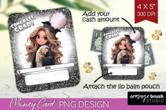 Graduation Money Card PNG - Chibi Girl Money Card Holder Product Image 1