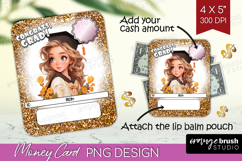 Graduation Money Card PNG - Chibi Girl Money Card Holder Product Image 1