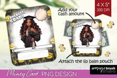Graduation Money Card PNG - Chibi Girl Money Card Holder Product Image 1