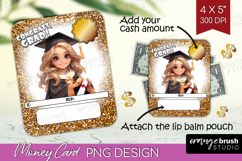 Graduation Money Card PNG - Chibi Girl Money Card Holder Product Image 1