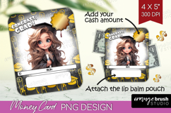 Graduation Money Card PNG - Chibi Girl Money Card Holder Product Image 1