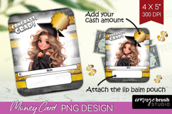 Graduation Money Card PNG - Chibi Girl Money Card Holder Product Image 1