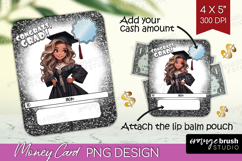 Graduation Money Card PNG - Chibi Girl Money Card Holder Product Image 1