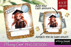 Graduation Money Card PNG - Chibi Girl Money Card Holder Product Image 1