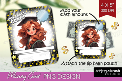 Graduation Money Card PNG - Chibi Girl Money Card Holder Product Image 1