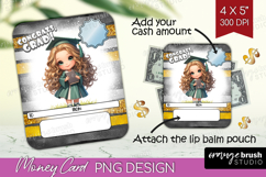 Graduation Money Card PNG - Chibi Girl Money Card Holder Product Image 1