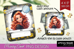 Graduation Money Card PNG - Chibi Girl Money Card Holder Product Image 1