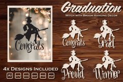 Graduation Witch - Funny Hanging Decor Paper Cut Design Product Image 1