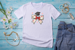 coquette bow, graduation bow, heart design, diploma theme, digital clipart, celebrate bow, milestone art, bow art, graduation heart, digital art, graduation heart bow, coquette bow clipart, diploma theme bow, heart design art, digital bow design, celebrat