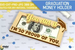 Graduation Money Holder SVG. Laser Cut Money Box SVG Product Image 1