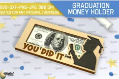 Graduation Money Holder SVG. Laser Cut Money Box SVG Product Image 1