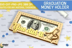 Graduation Money Holder SVG. Laser Cut Money Box SVG Product Image 1