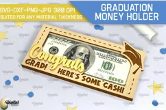Graduation Money Holder SVG. Laser Cut Money Box SVG Product Image 1