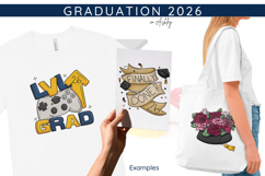 Navy and Gold Graduation Clipart | Class of 2026 PNG Product Image 3