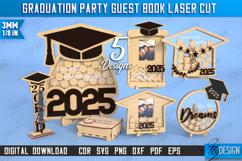Graduation Party Guest Book Laser Cut Bundle, Class of 2025 Product Image 1