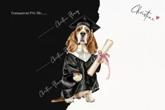 Grad Pup Basset Hound Clipart | Graduation PNG Product Image 2