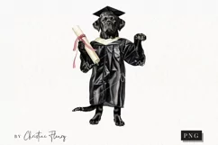 Grad Pup Black Labrador Clipart | Graduation PNG Product Image 1