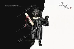 Grad Pup Black Labrador Clipart | Graduation PNG Product Image 2