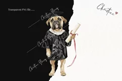 Grad Pup English Mastiff Clipart | Graduation PNG Product Image 2