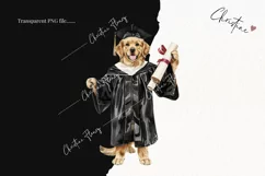 Grad Pup Golden Retriever Clipart | Graduation PNG Product Image 2