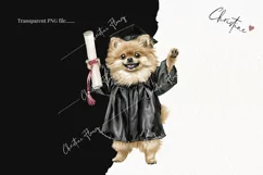 Grad Pup Pomeranian Clipart | Graduation PNG Product Image 2
