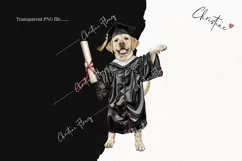 Grad Pup Yellow Labrador Clipart | Graduation PNG Product Image 2