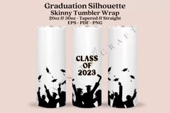 graduation silhouette skinny tumbler sublimation design for 20oz and 30oz skinny tumbler sublimation wrap