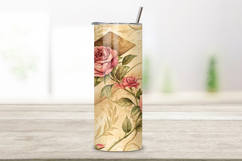 seamless tumbler wrap, graduation floral design, vintage rose wrap, antique pink flowers, diploma scroll design, 20oz skinny tumbler, tapered tumbler wrap, straight tumbler design, graduation rose art, seamless vintage design