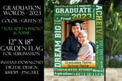 Graduation Words - 2023 Green 12x18 Garden Flag Sublimation Product Image 1