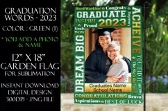 Graduation Words - 2023 Green 12x18 Garden Flag Sublimation Product Image 1