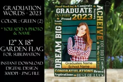 Graduation Words - 2023 Green 12x18 Garden Flag Sublimation Product Image 1