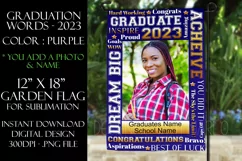 Graduation Words - 2023 Purple 12x18 Garden Flag Sublimation Product Image 1