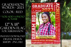 Graduation Words - 2023 Red 12x18 Garden Flag Sublimation Product Image 1