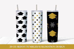 Graduation Hats Skinny Tumbler Wrap Sublimation Designs 12 Product Image 1