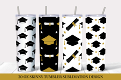 Graduation Hats Skinny Tumbler Wrap Sublimation Designs 14 Product Image 1