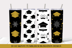 Graduation Hats Skinny Tumbler Wrap Sublimation Designs 15 4 Product Image 1
