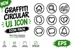 Graffiti Circular UI Icon Pack Drip Badge Style Vector Product Image 1