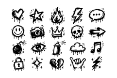 Graffiti Drip Street Symbol Vector Icon Collection Product Image 2