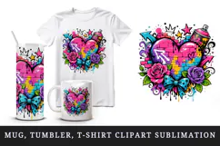 Graffiti tumbler, mug wrap, clipart sublimation design Product Image 1