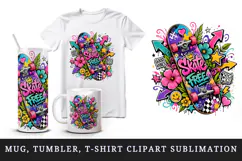 Graffiti tumbler, mug wrap, clipart sublimation design Product Image 1