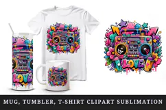 Graffiti tumbler, mug wrap, clipart sublimation design Product Image 1