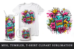 Graffiti tumbler, mug wrap, clipart sublimation design Product Image 1