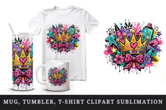 Graffiti tumbler, mug wrap, clipart sublimation design Product Image 1