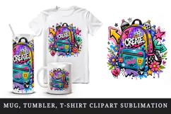 Graffiti tumbler, mug wrap, clipart sublimation design Product Image 1