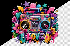 Graffiti tumbler, mug wrap, clipart sublimation design Product Image 2
